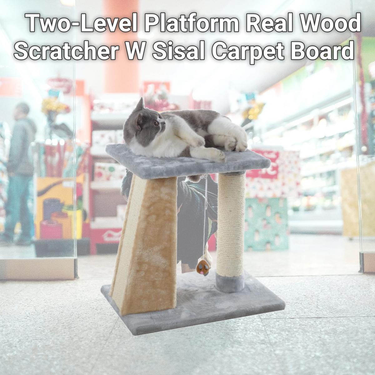 Picture of Armarkat X2001 Two-Level Platform Real Wood Scratcher W Sisal Carpet Board