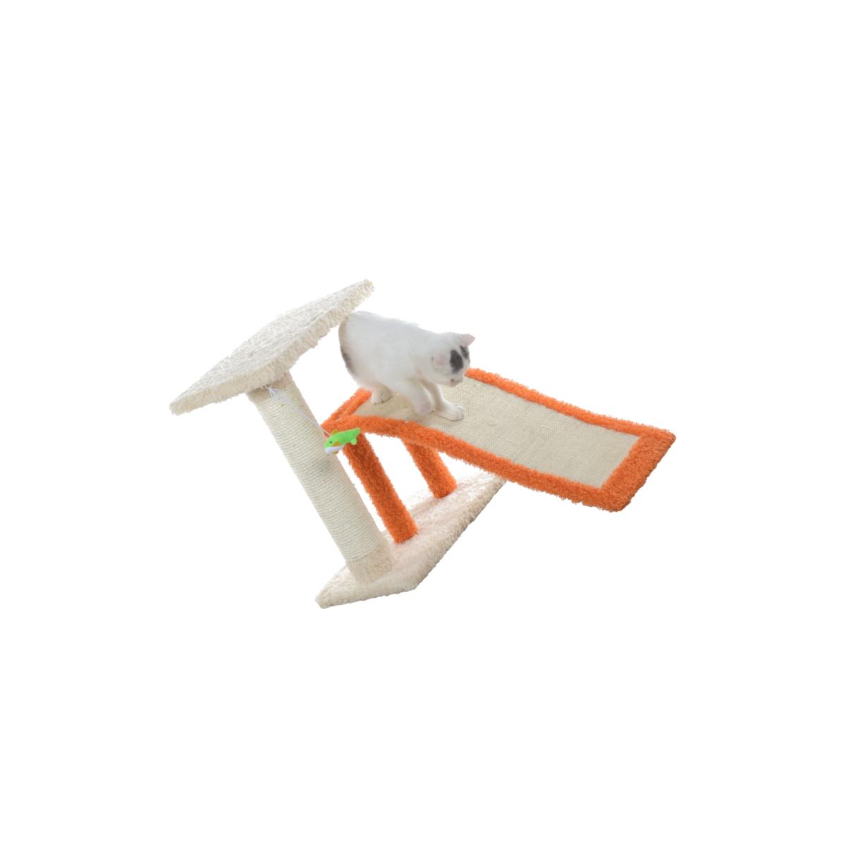 Picture of Armarkat X2101 Two-Level Platform Real Wood Scratcher W Sisal Carpet Ramp