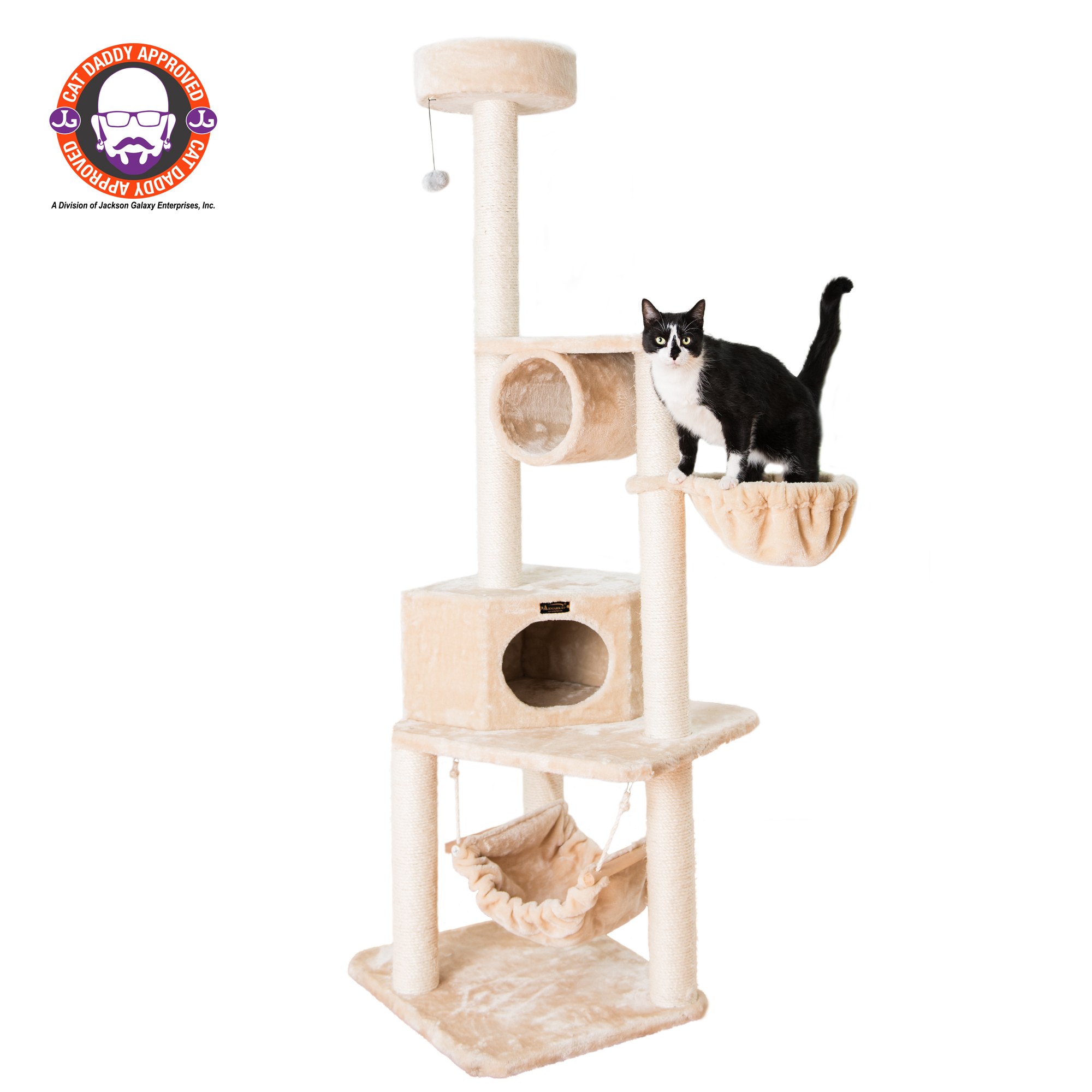 Picture of Armarkat 72&quot; H Pet Real Wood Cat Tower  Tower EntertaInment Furniture With Lounge Basket  Perch  A7204