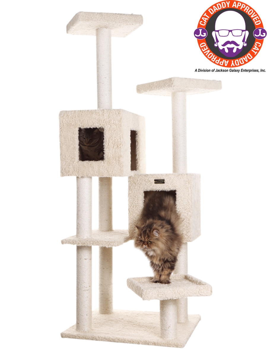 Picture of Armarkat Multi-Level Real Wood Cat Tree With Two Spacious Condos  Perches for Kittens Pets Play A6702