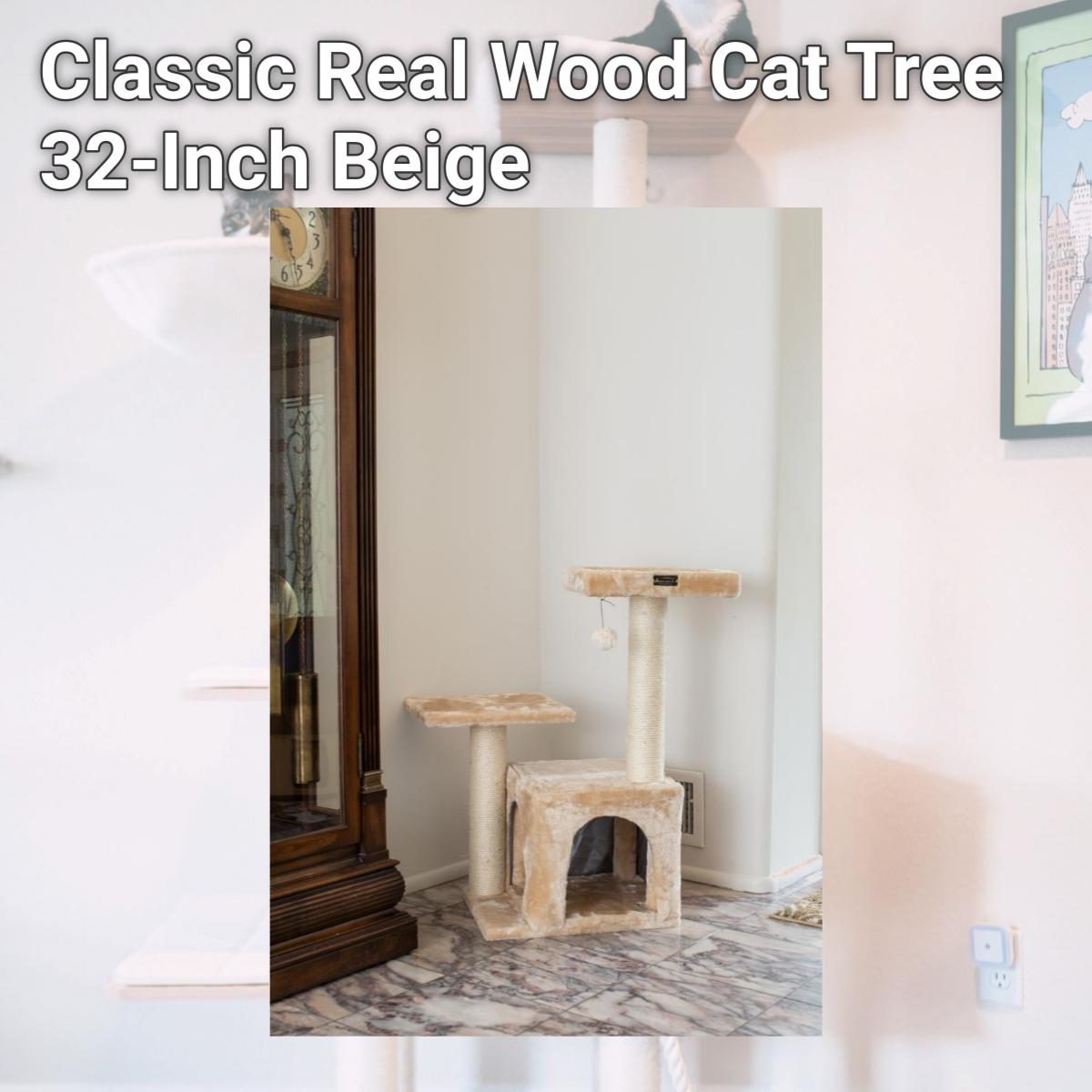 Picture of Armarkat Classic Real Wood Cat Tree A3207  32-Inch Beige