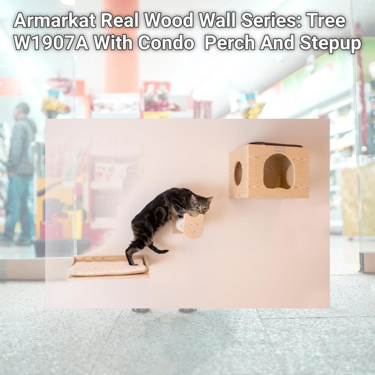 Picture of Armarkat Real Wood Wall Series: Tree W1907A With Condo  Perch And Stepup