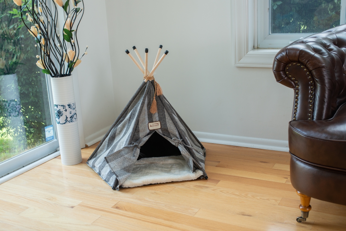 Picture of Armarkat C56HBS-SH Teepee Style with Striped Pattern Cat Bed
