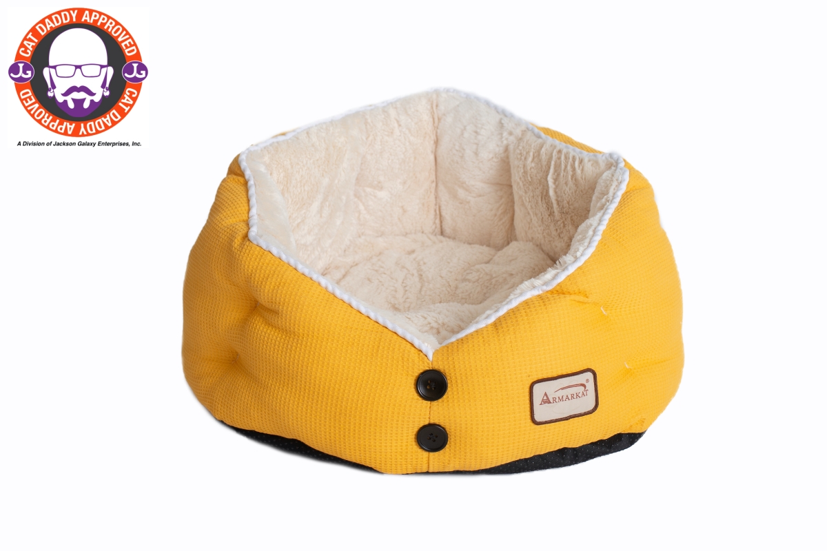 Picture of Armarkat C75HMB-MH Gold Waffle & White Cat Bed