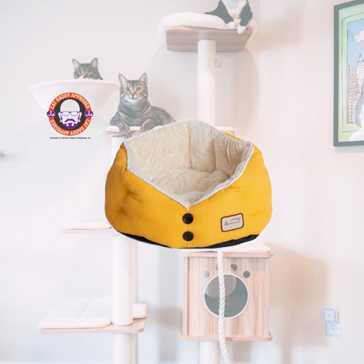 Picture of Armarkat C75HMB-MH Gold Waffle & White Cat Bed