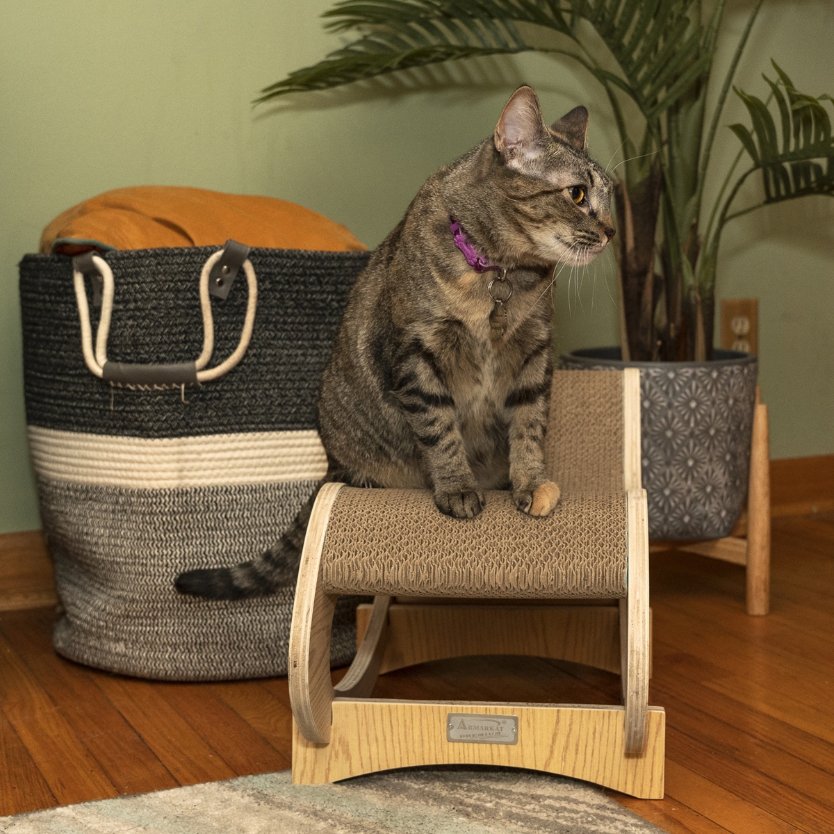 Picture of Armarkat S1302 Real Wood Wooden Cat Rocking Chair, Medium