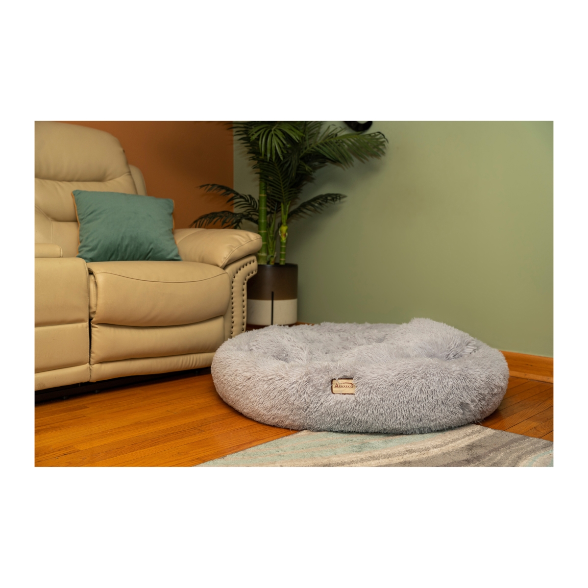 Picture of Armarkat C71NHS Fluffy Grey Round Cat Bed, Extra Large