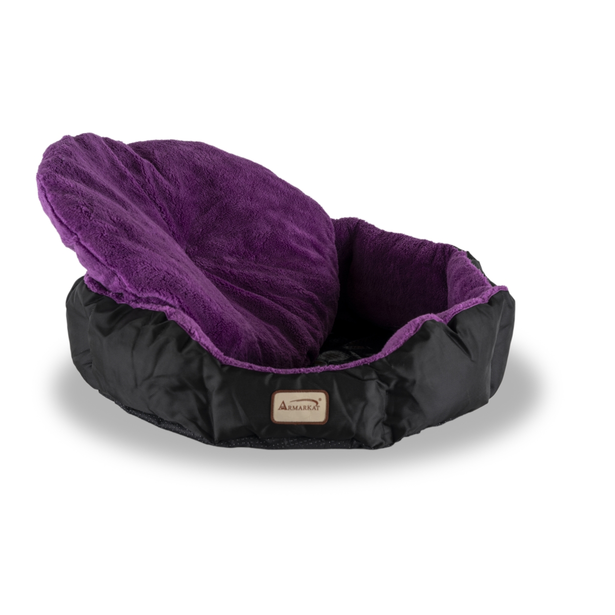 Picture of Armarkat C101HNH-ZH Large Soft Cat Bed&#44; Purple & Black