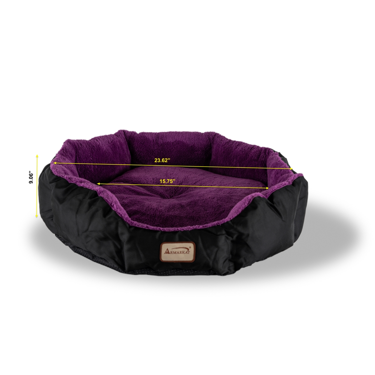 Picture of Armarkat C101HNH-ZH Large Soft Cat Bed&#44; Purple & Black