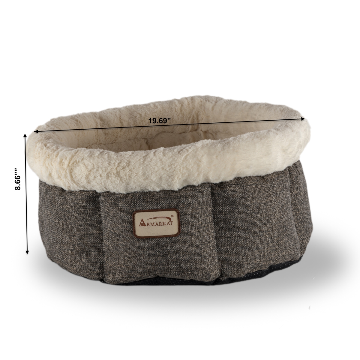 Picture of Armarkat C105HHS-MB Cozy Cat Bed&#44; Beige & Grey