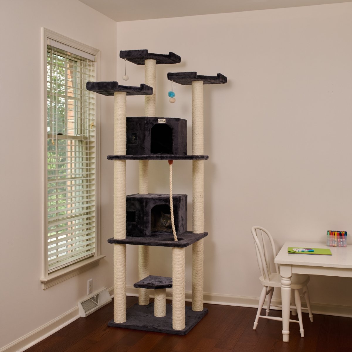 Picture of Armarkat A8202 82 Inches Multi-Level Big Cat Tree. Tall Multi-Cats Tower with 2 Big Cat Condos A8202