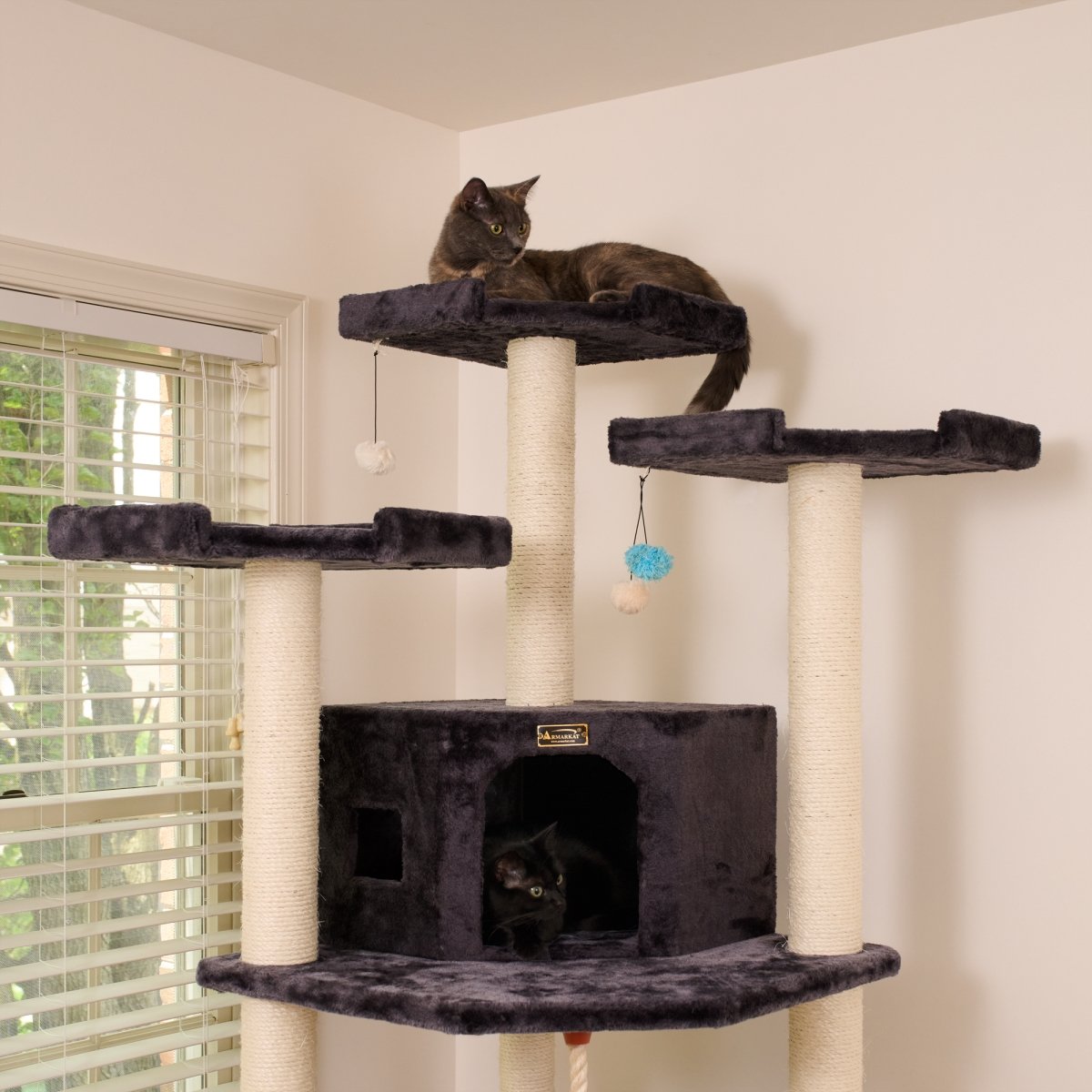 Picture of Armarkat A8202 82 Inches Multi-Level Big Cat Tree. Tall Multi-Cats Tower with 2 Big Cat Condos A8202