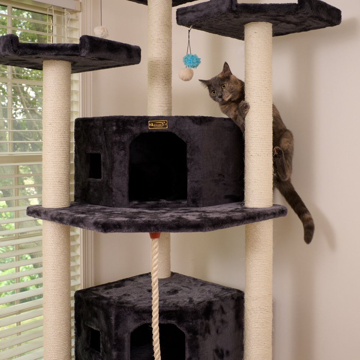 Picture of Armarkat A8202 82 Inches Multi-Level Big Cat Tree. Tall Multi-Cats Tower with 2 Big Cat Condos A8202