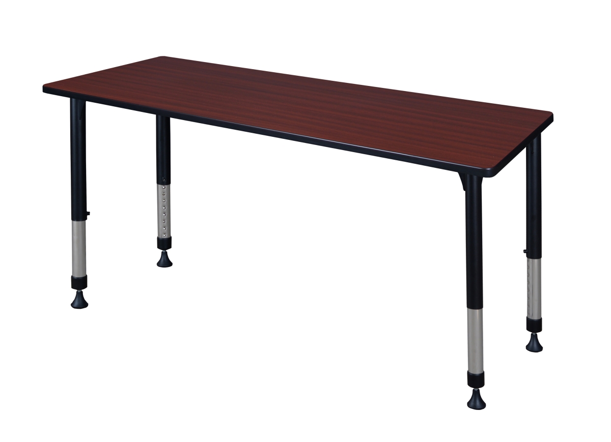 MT6624MHAPBK 66 x 24 in. Kee Height Adjustable Classroom Table, Mahogany