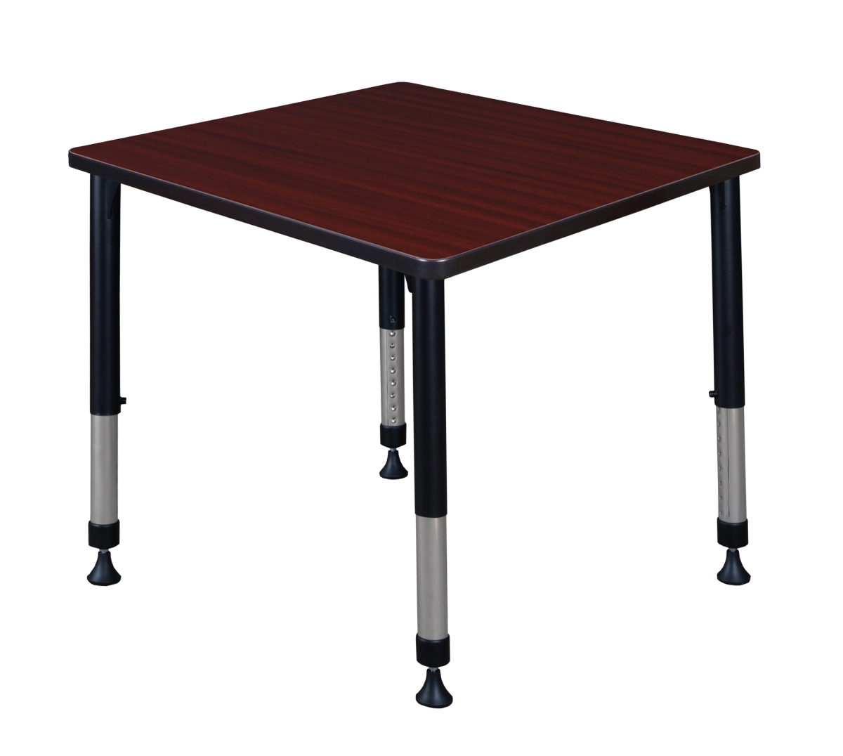 30 in. Kee Square Height Adjustable Classroom Table, Mahogany