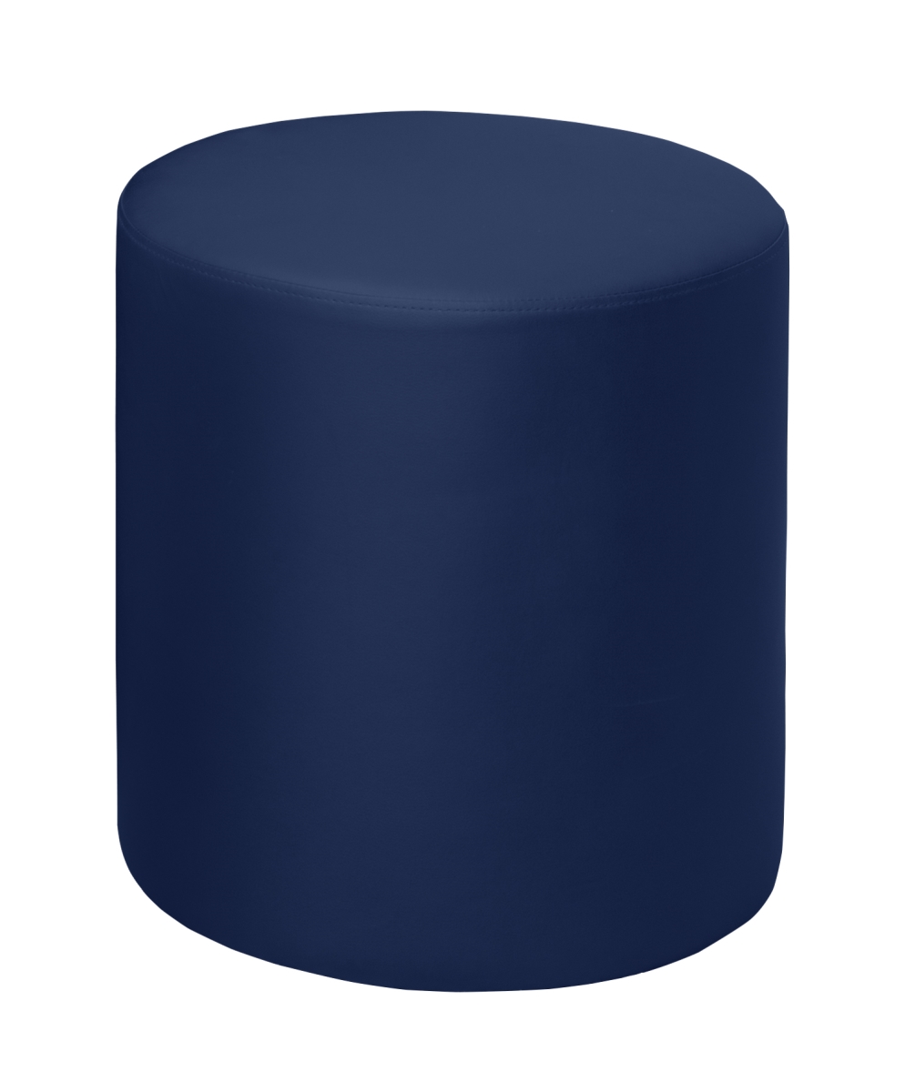 N6262NB Logan Round Ottoman, Naval Blue