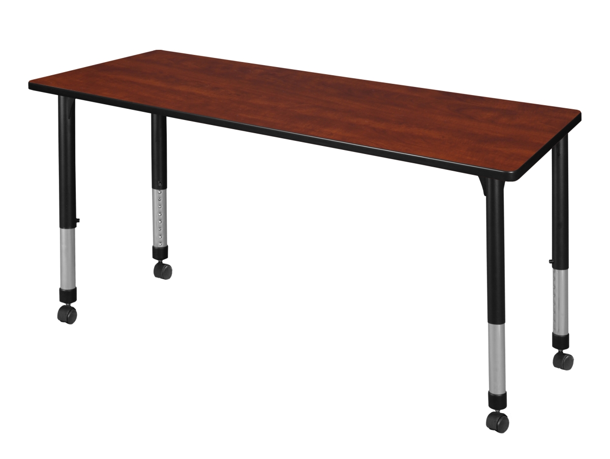 MT7224CHAPCBK 72 x 24 in. Kee Height Adjustable Mobile Classroom Table, Cherry