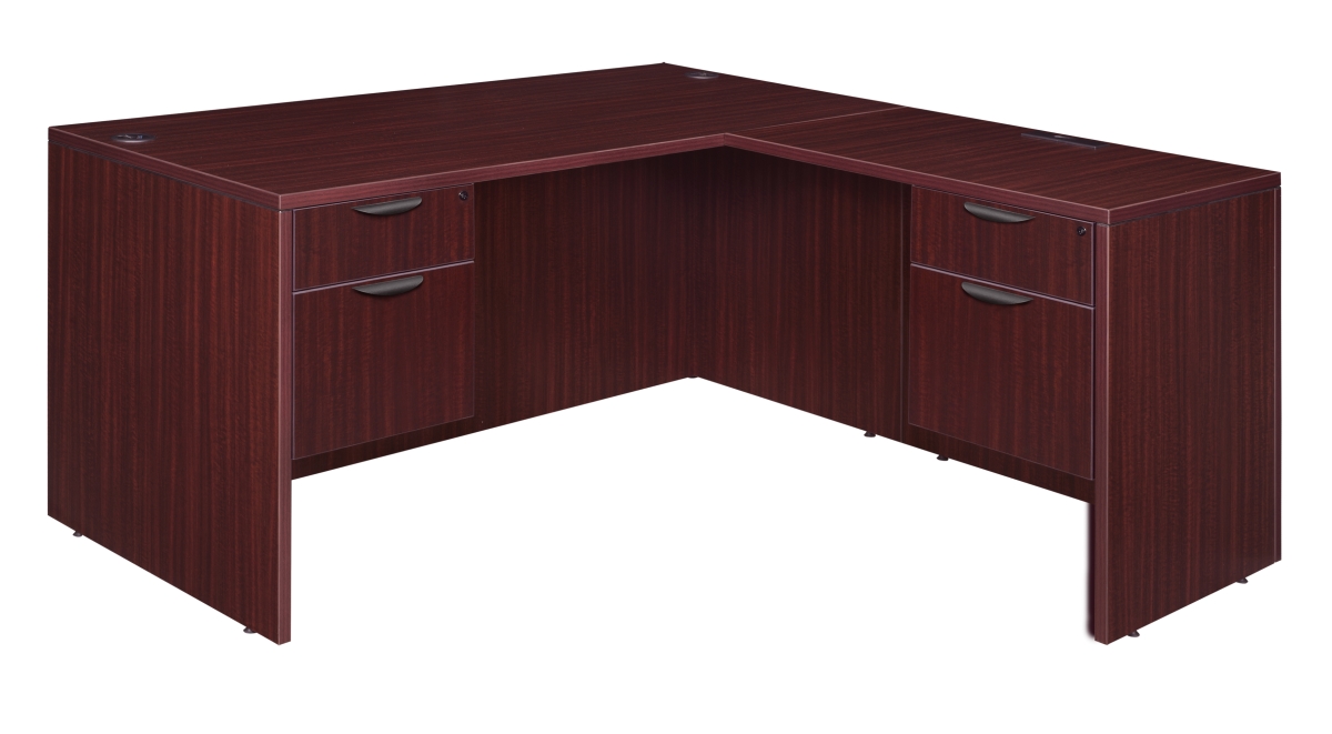 Picture of Regency LLD603047MH 60 in. Legacy Double Pedestal L-Desk with 47 in. Return&#44; Mahogany