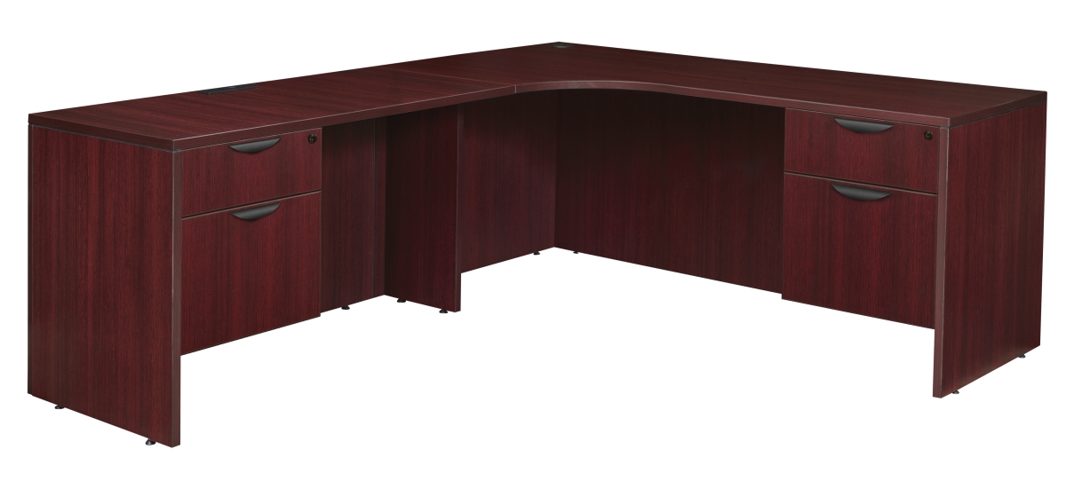Picture of Regency LLDCL712447MH 71 in. Legacy Double Pedestal Left Corner Credenza&#44; Mahogany