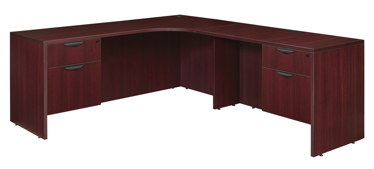 Picture of Regency LLDCR712447MH 71 in. Legacy Double Pedestal Right Corner Credenza&#44; Mahogany
