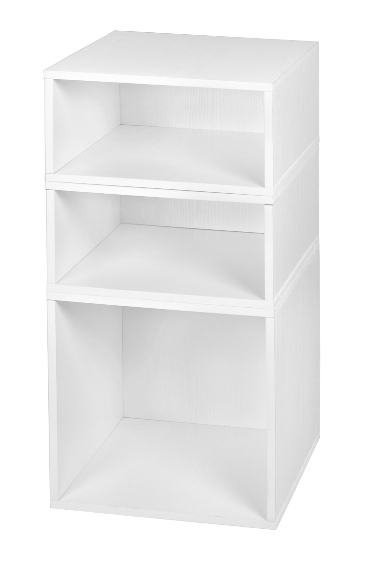 Picture of Niche PC1F2HWH Cubo Storage Set - 1 Full Cube & 2 Half Cubes&#44; White Wood Grain