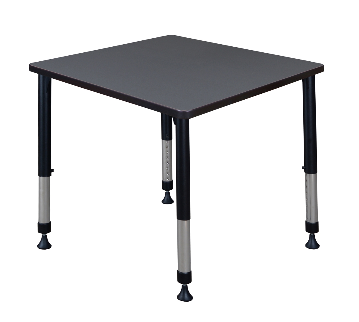 30 in. Kee Square Height Adjustable Classroom Table, Grey