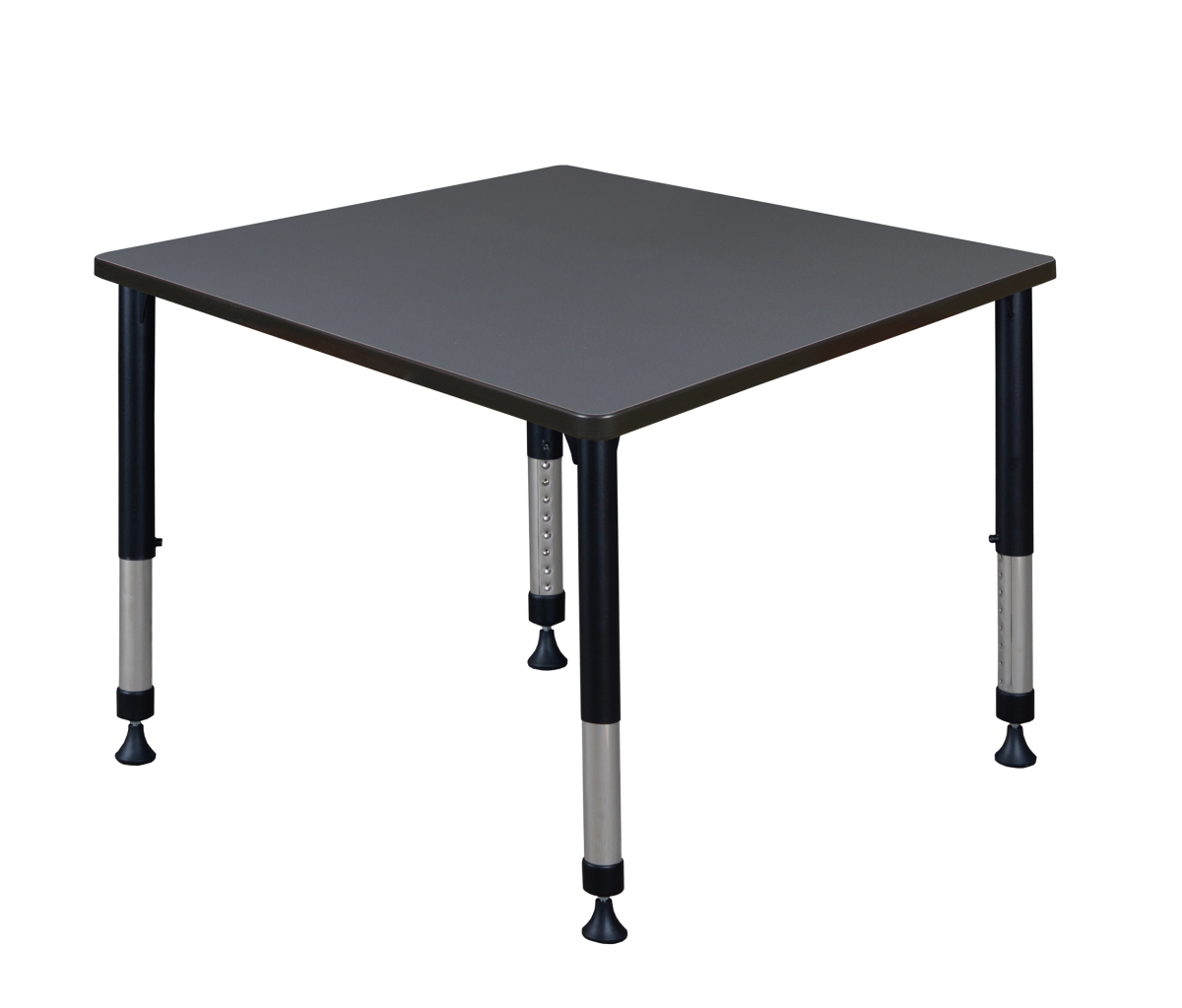 TB3636GYAPBK 36 in. Kee Square Height Adjustable Classroom Table, Grey