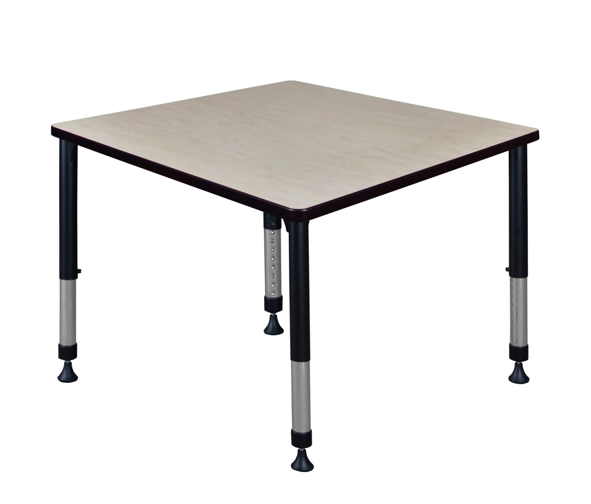 TB3636PLAPBK 36 in. Kee Square Height Adjustable Classroom Table, Maple