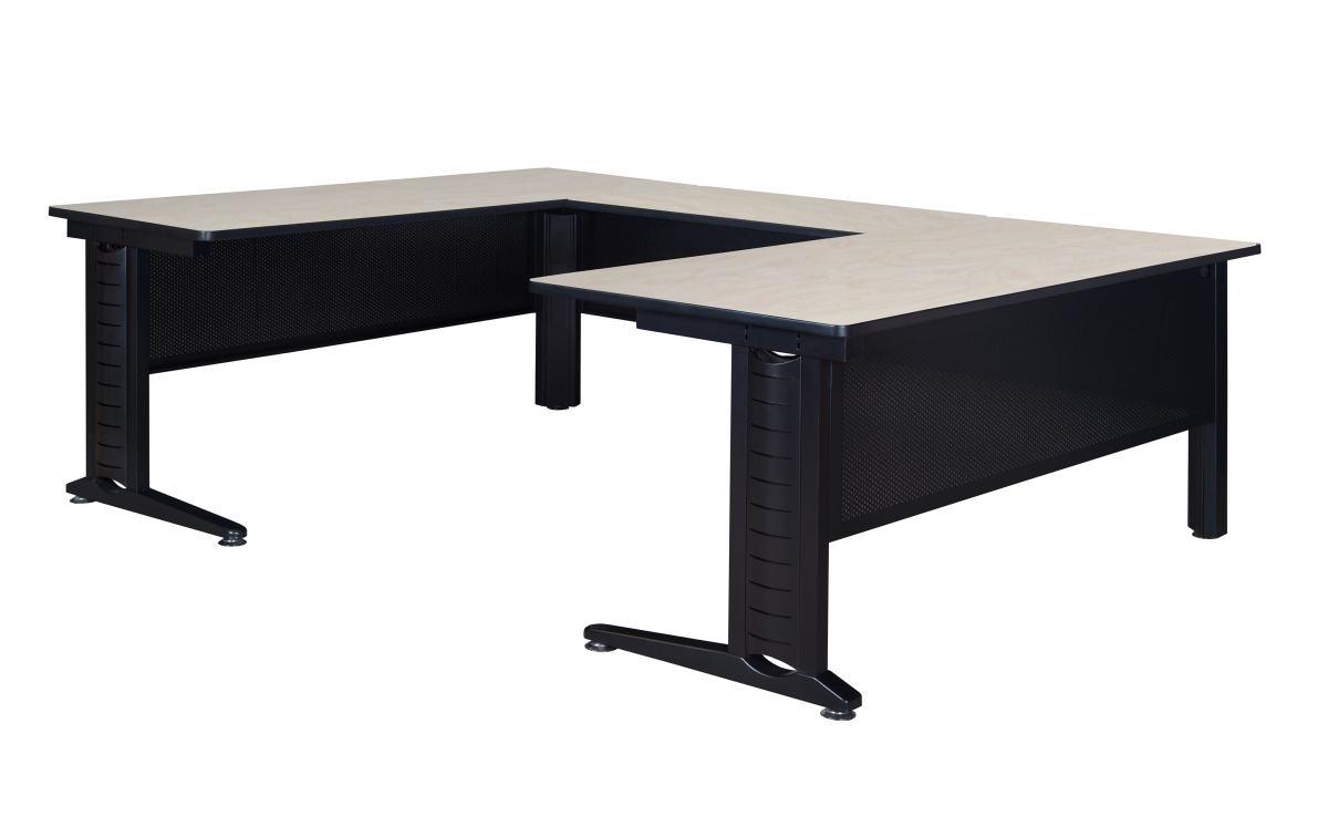 66 in. Fusion U-Desk Shell with 42 in. Bridge, Maple