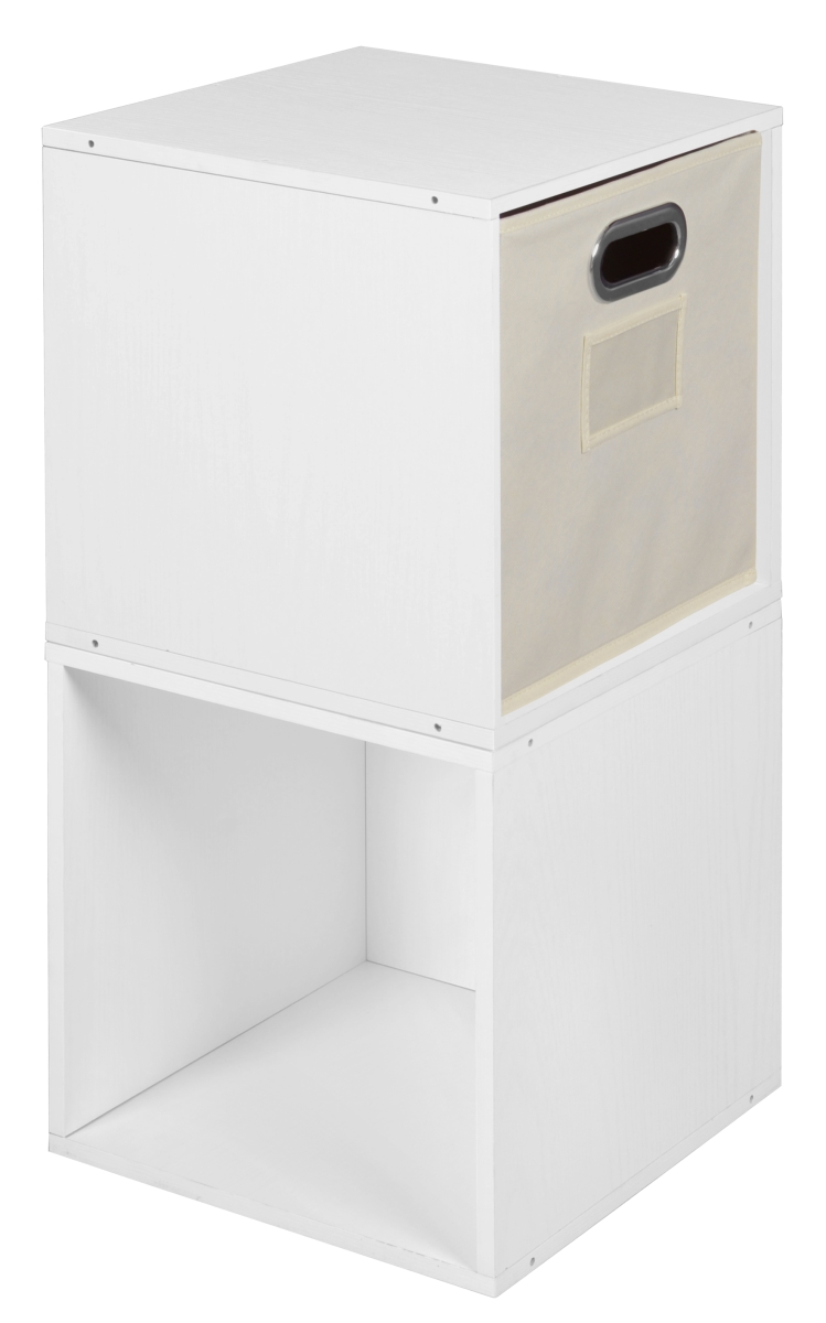 Picture of Niche PC2PKWH1TOTENT Cubo Storage Set with 2 Cubes & 1 Canvas Bin&#44; White Wood Grain & Natural