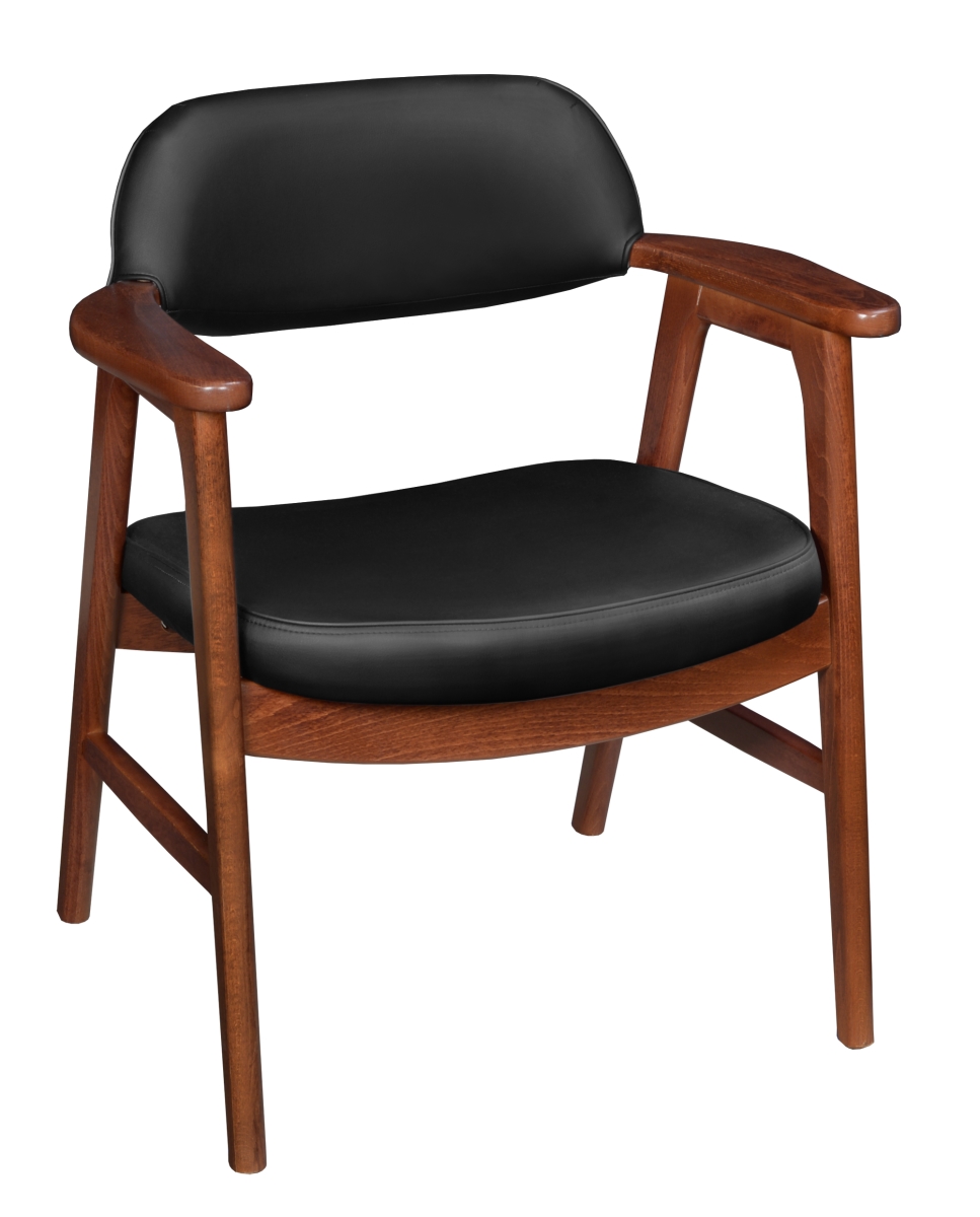 476 Sustainable Leather Side Chair, Cherry & Black