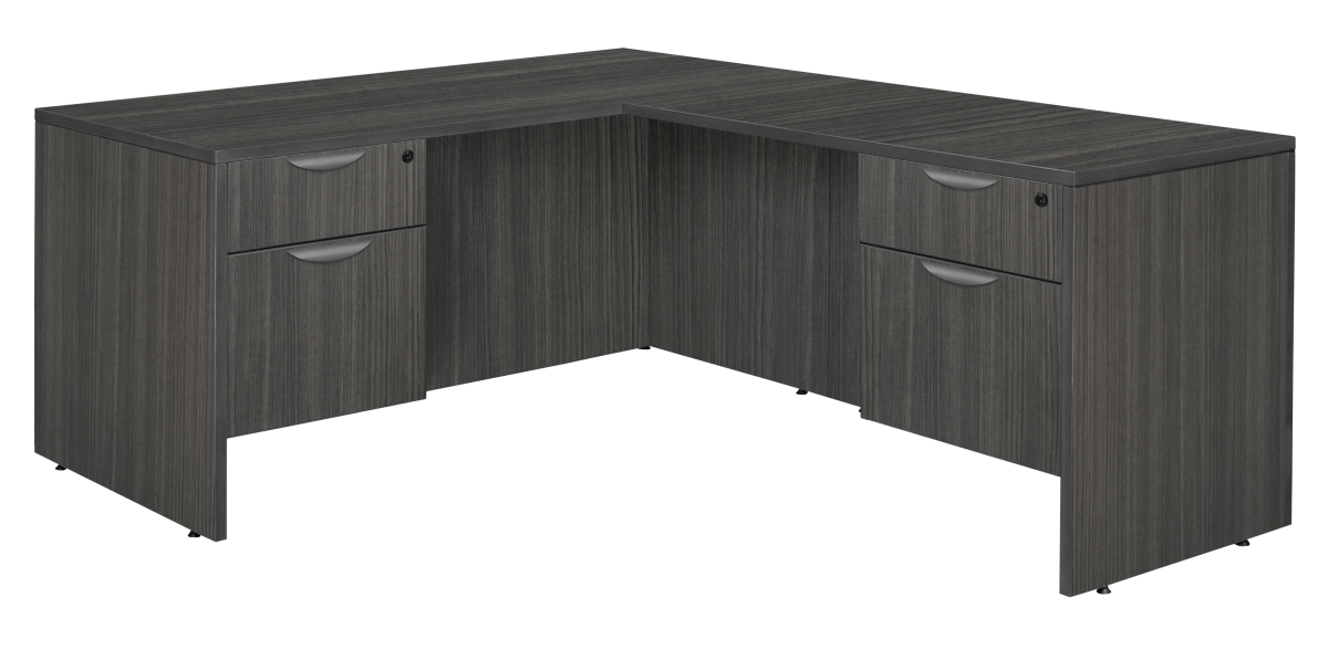Picture of Regency LLD713547AG 71 in. Legacy Double Pedestal L-Desk with 47 in. Return, Ash Grey