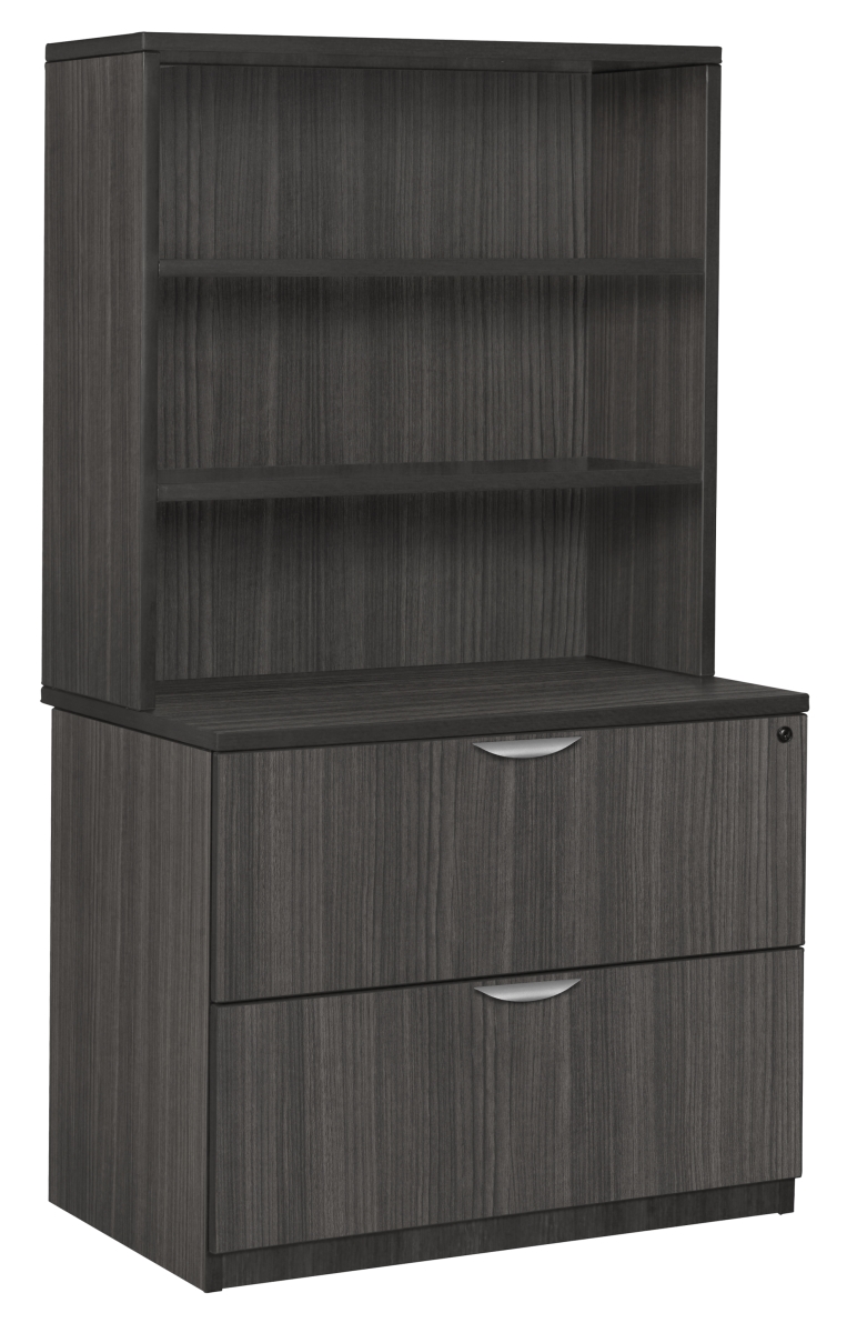 Picture of Regency LPLFH3665AG Legacy Lateral File with Open Hutch&#44; Ash Grey