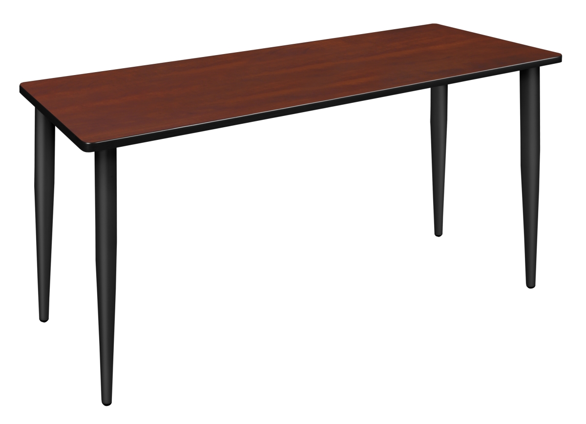 72 x 24 in. Kahlo Tapered Leg Table, Cherry & Black