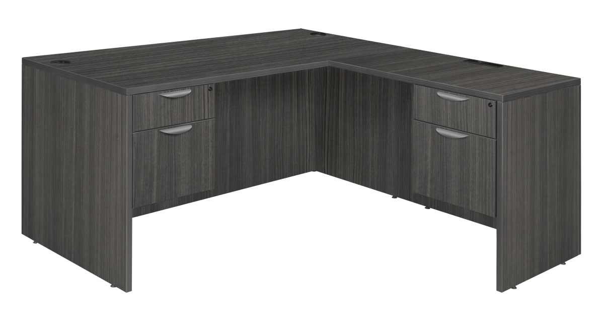 Picture of Regency LLD6630AG Legacy 66 in. Double Pedestal L-Desk with 35 in. Return, Ash Grey