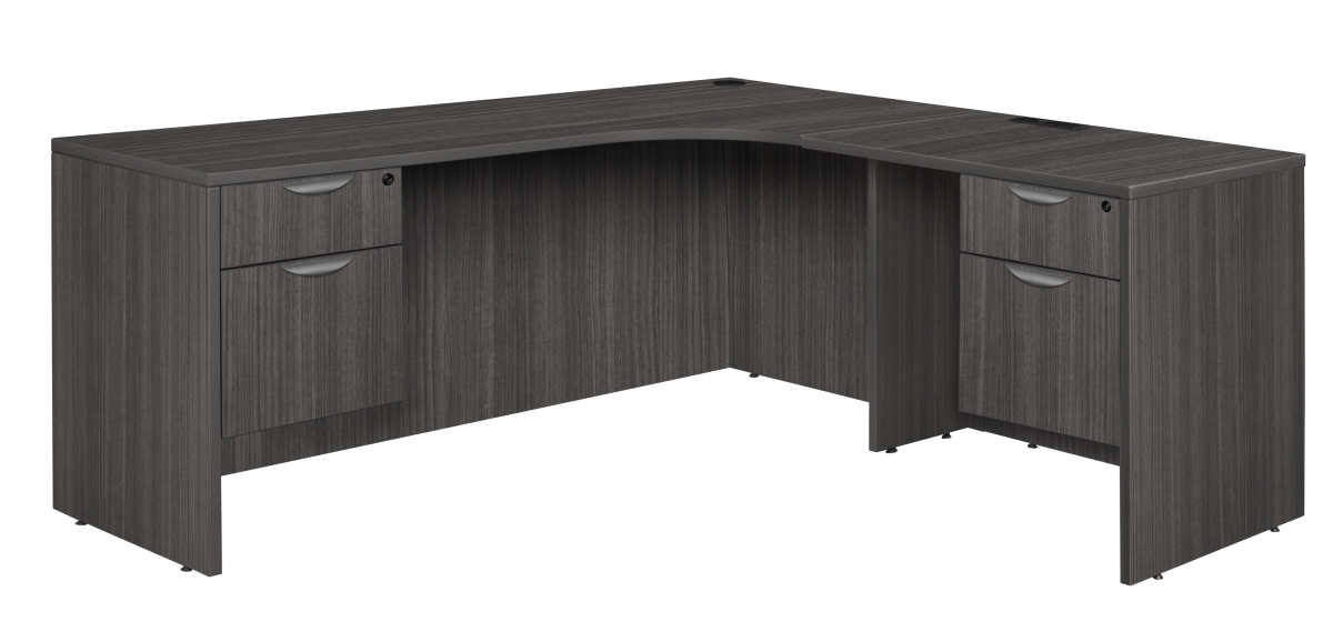 Picture of Regency LLDCR7124AG Legacy 71 in. Double Pedestal Right Corner Credenza with 35 in. Return, Ash Grey