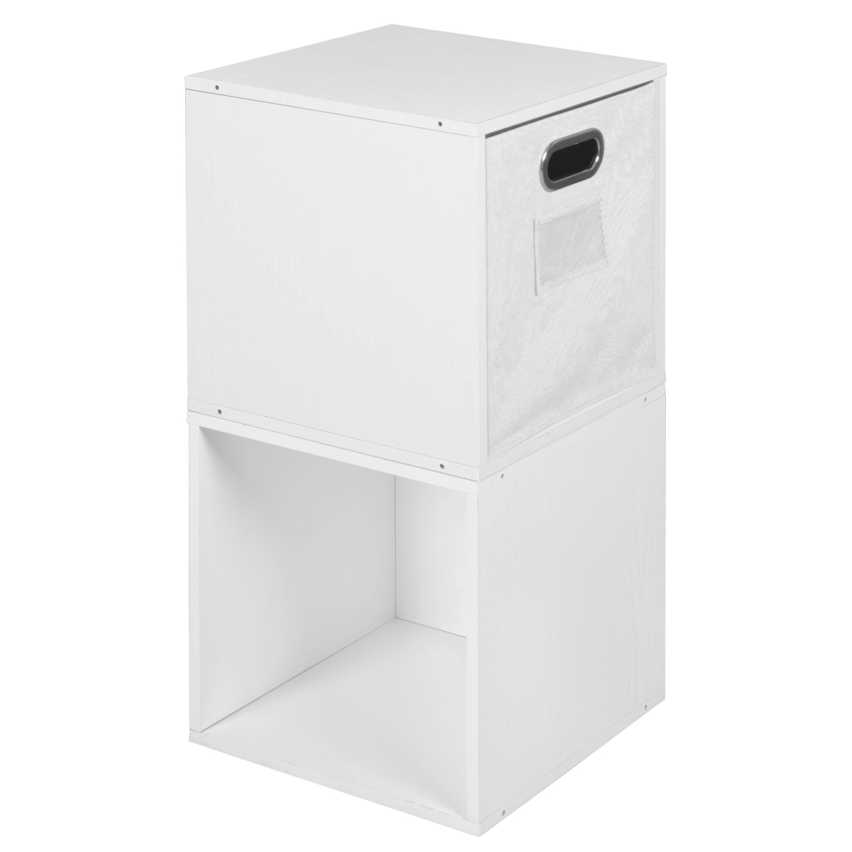 Picture of Niche PC2PKWH1TOTEWH Cubo Storage Set with 2 Cubes & 1 Canvas Bin&#44; White Wood Grain & White