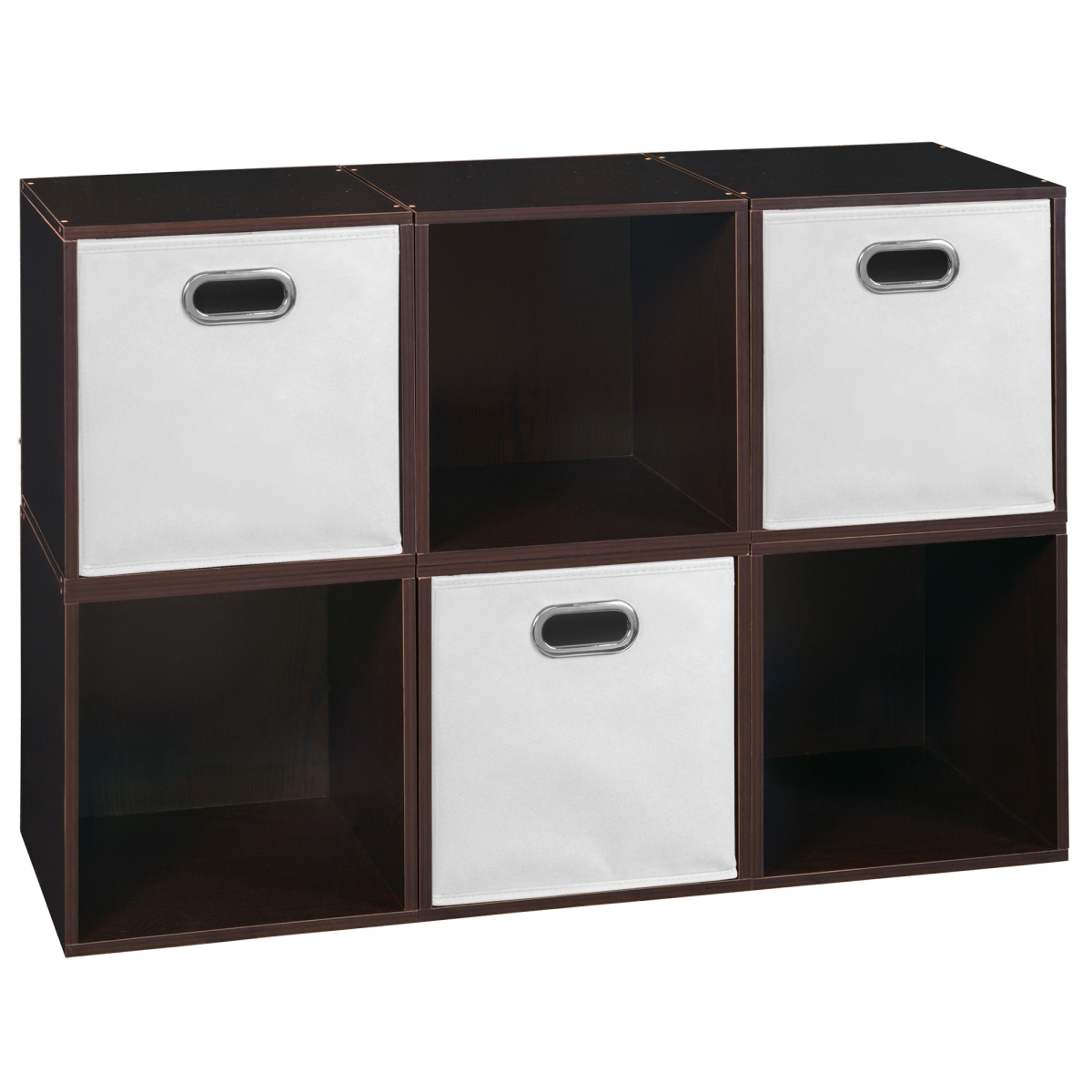 Picture of Niche PC6PKTF3TOTEWH Cubo Storage Set with 6 Cubes & 3 Canvas Bins&#44; Truffle & White