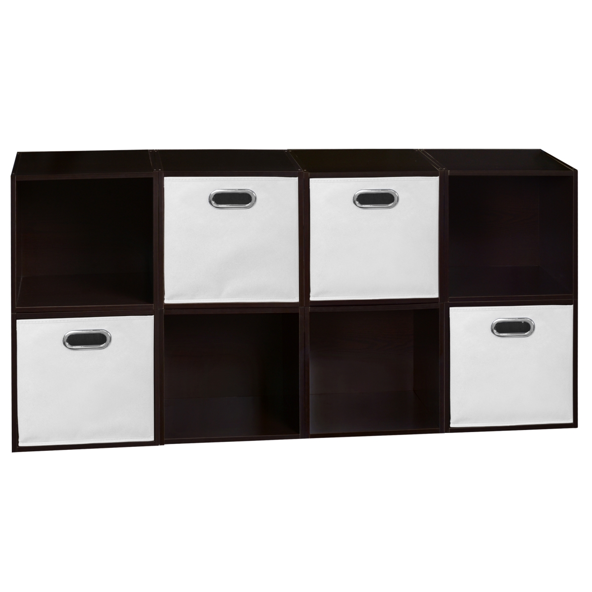 Picture of Niche PC8PKTF4TOTEWH Cubo Storage Set with 8 Cubes & 4 Canvas Bins&#44; Truffle & White