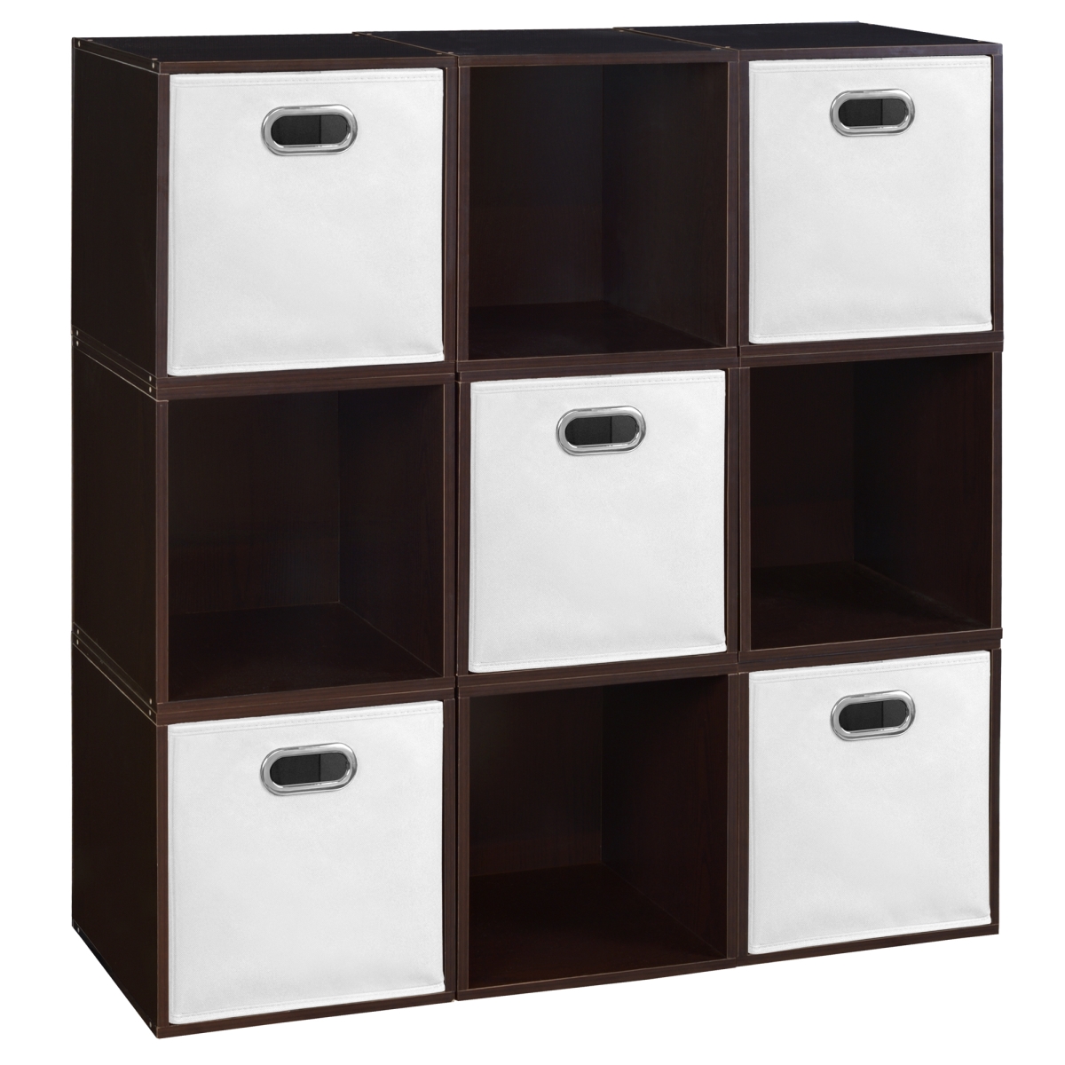 Picture of Niche PC9PKTF5TOTEWH Cubo Storage Set with 9 Cubes & 5 Canvas Bins&#44; Truffle & White