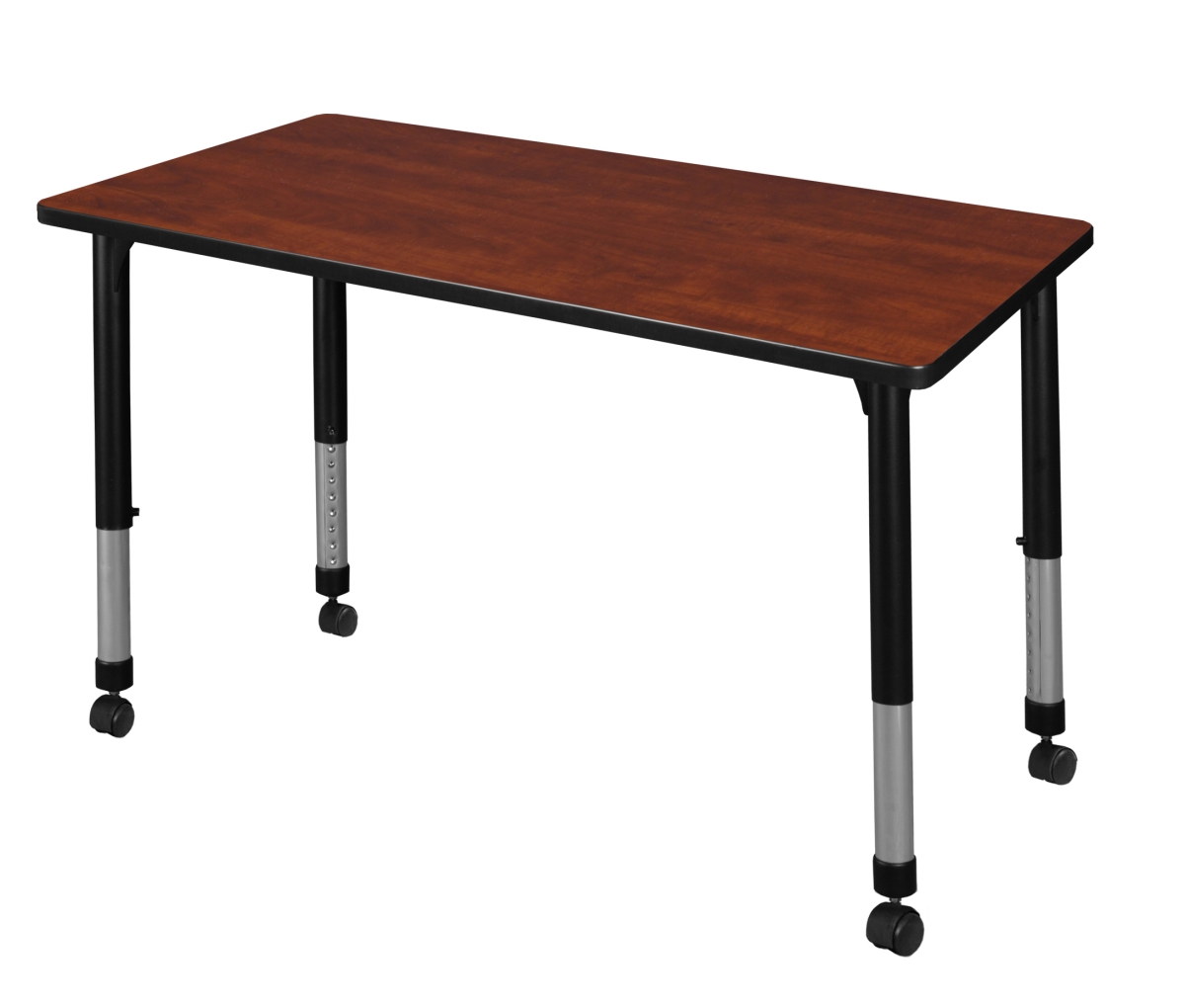 MT4824CHAPCBK Kee 48 x 24 in. Cherry Height Adjustable Mobile Classroom Table