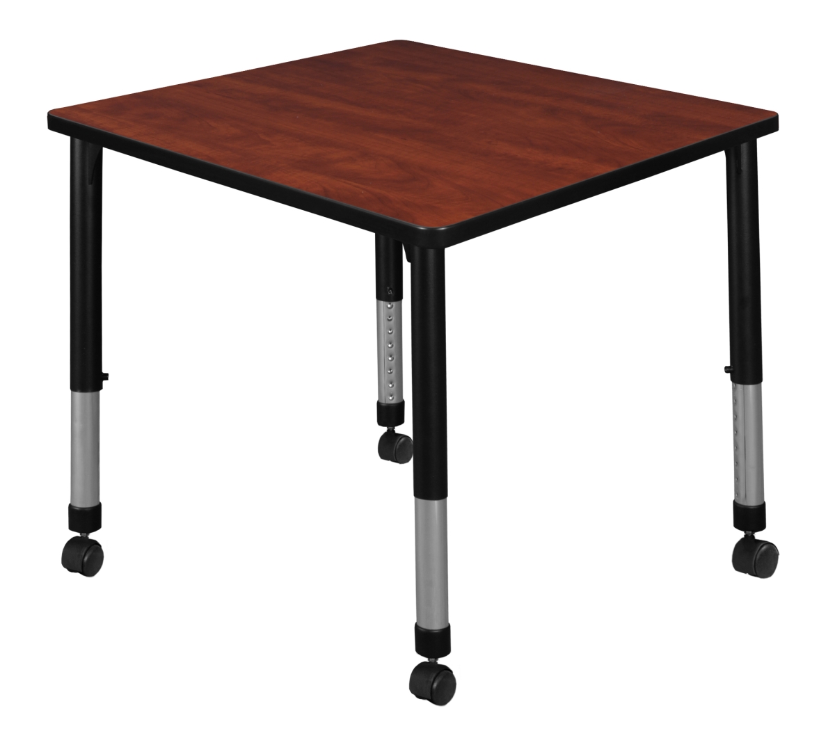 TB3030CHAPCBK Kee 30 in. Cherry Square Height Adjustable Mobile Classroom Table