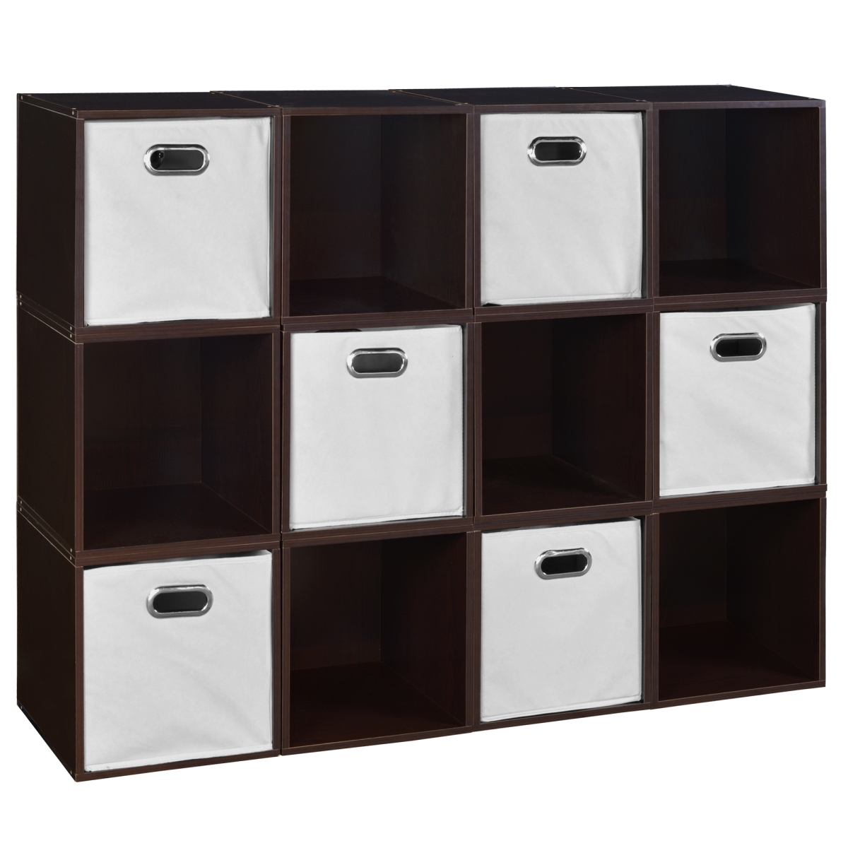Picture of Niche PC12PKTF6TOTEWH Cubo Storage Set with 12 Cubes & 6 Canvas Bins&#44; Truffle & White
