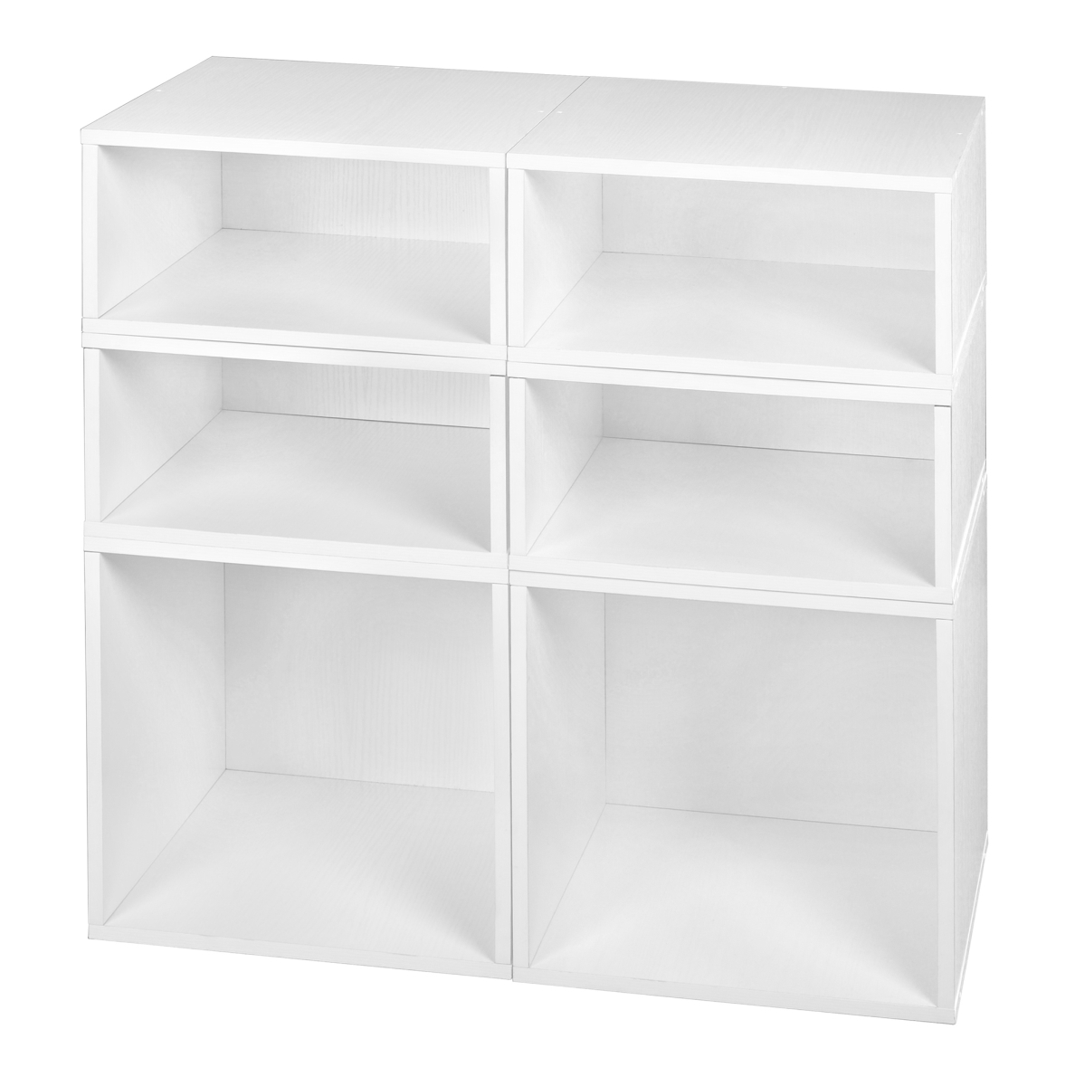 Picture of Niche PC2F4HWH Cubo Storage Set with 2 Full Cubes & 4 Half Cubes&#44; White Wood Grain