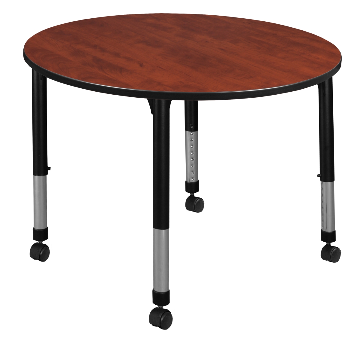 TB48RNDCHAPCBK 48 in. Kee Round Height Adjustable Mobile Classroom Table, Cherry
