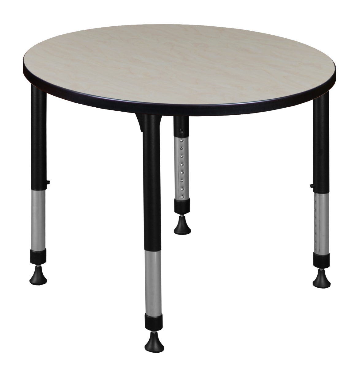 TB30RNDPLAPBK Kee 30 in. Maple Round Height Adjustable Classroom Table
