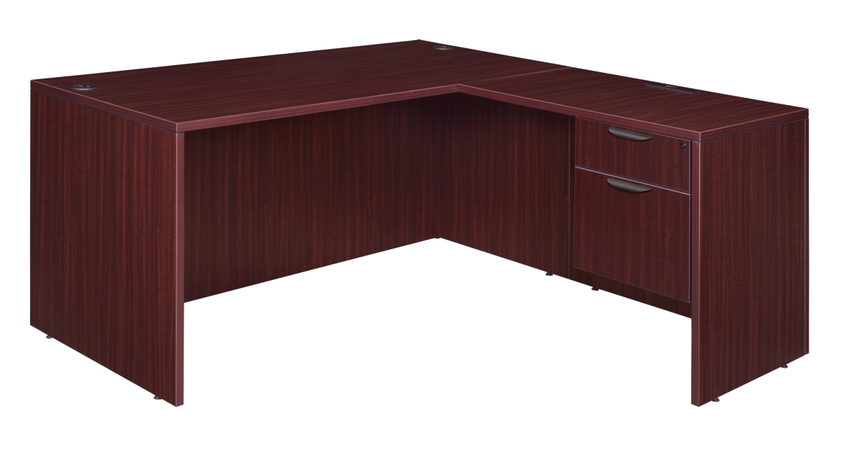 Picture of Regency LLDSP663047MH 66 in. Legacy Single Pedestal L-Desk with 47 in. Return&#44; Mahogany