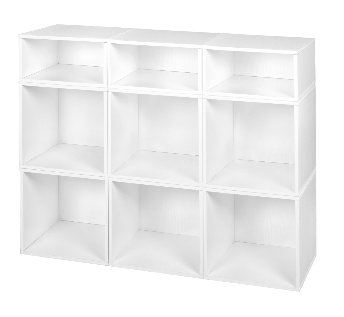 Picture of Niche PC6F3HWH Cubo Storage Set with 6 Full Cubes & 3 Half Cubes&#44; White Wood Grain