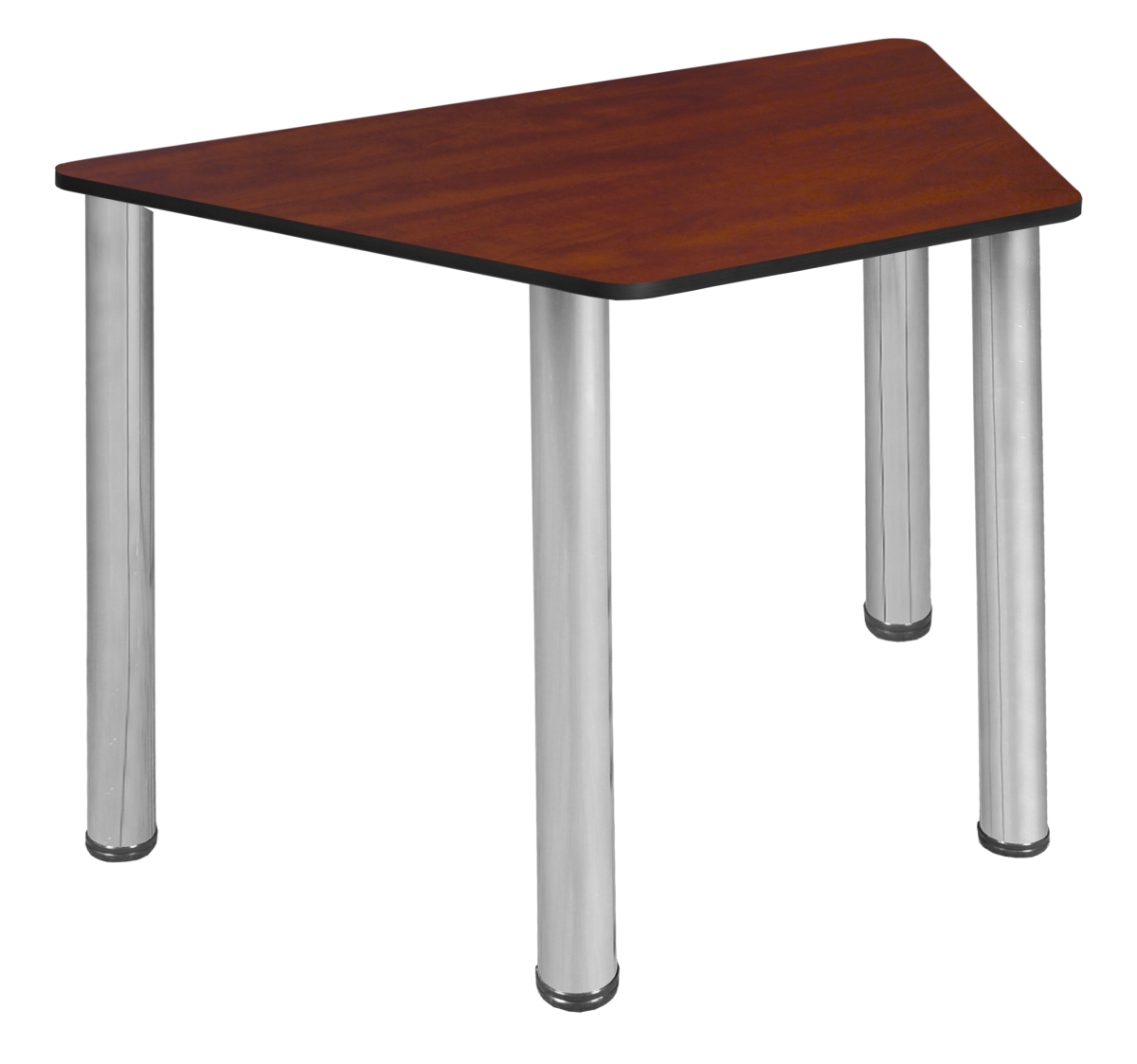36 x 23 x 19 in. Trapezoid Desk, Cherry & Chrome