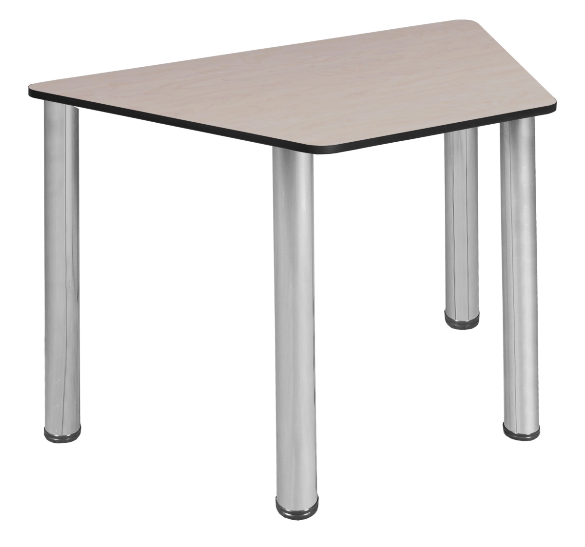 36 x 23 x 19 in. Trapezoid Desk, Maple & Chrome